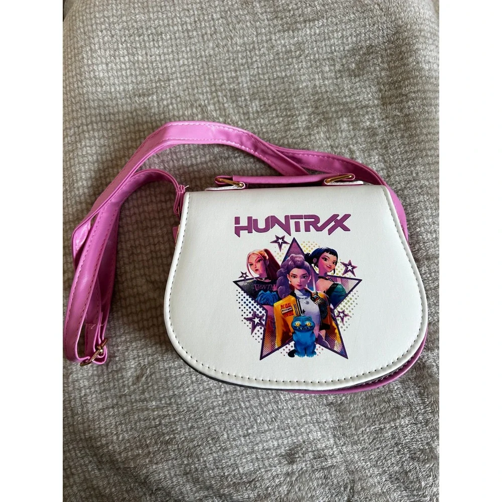 HUNTRAX Girls Crossbody Bag Pink White  Saddle Purse Small Handbag